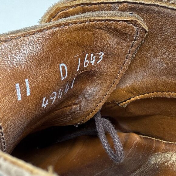 Allen Edmonds Shannon Drive Derby Shoes Mens 11 Tan Beige Leather Brogue Wingtip - Picture 14 of 16